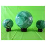3 Polished Natural Green Fluorite Crystal