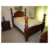 Queen Four Poster Bed w/ Arched Headboard &
