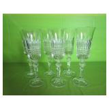 6 Pc Crystal Flutes ** "1 sm chigger - See Pic"**