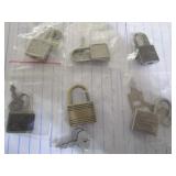 6 Tiny Locks w/ Keys