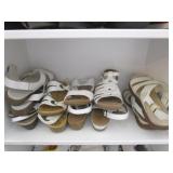 6 Pair Ladies Sandals 7 1/2 & 8 "white"
