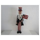 Uncle Sam 34" Tall - Wood w/ Metal Flag