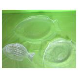 3 Glass Fish Shaped Serving Platters