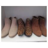 3 Pair Ankle Boots Size 7 1/2 & 8