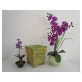 Purple Orchid w/ Planter 30" and Ornate Metal
