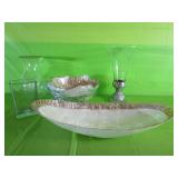 Elongated Mother-Of-Pearl or Capiz Shell Bowl