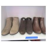 3 Pair Ankle Boots Size 8