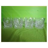 8 Mikasa Symphony Crystal Glasses & Coasters