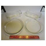1 Pyrex 9" Pie Plate, 2 Pyrex Dishes