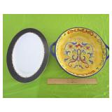 Colorful Serving Dish 11" & Serving Platter 12"