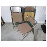 4 Samsonite Folding Chairs & Green Table