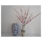2 Oriental Style Vases  Tall Vase 15"