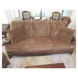 Traditional Style Upholstered Sofa w/ Ornate