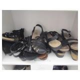 6 Pair Dark Sandals 7 1/2 - 8