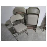 4 Cosco Folding Chairs & Brown Table