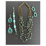 Necklace, Bracelet & Earrings Set 4 Pcs