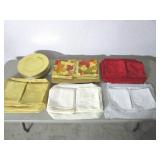 5 Sets of Cloth Place Mats & Napkins & 16 Chargers