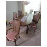 Solid Wood Dinette Set w/ 6 Cane Back Chairs &