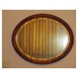 Gorgeous Antique French Oval Beveled Mirror
