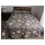 Century Queen Bed Burl Wood Chinoiserie Headboard