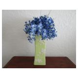 Lt Green Ceramic Vase w/ Faux Bluebonnets  23"