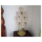 Calla Lily Lamp w/ Frosted Pink Shades 36"
