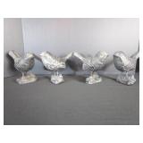4 Cast Iron Bird Figurines 5"