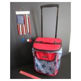Patriotic Rolling Soft Cooler & Wind Chimes U.S.A.