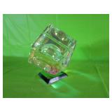 "Millennium Cube" Glass Paper Weight 7" x 6"