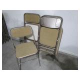 4 Samsonite Folding Chairs & Tan Table
