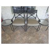 2 Heavy Cast Aluminum Cushioned Patio Arm Chairs