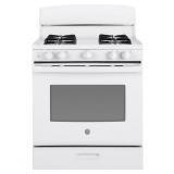 GE White on White Free-Standing Gas Range Oven