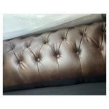 Large Brown Faux Leather Sofa Couch