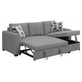 Gray Pullout Popup Sleeper w/ Accent Pillow