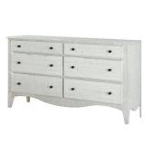 Ella 6-Drawer White Wash Dresser