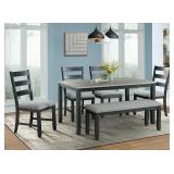 6-Pc Dining Set (Table, 4 Chairs, Bench)