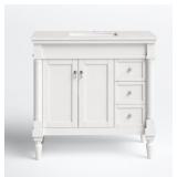 Deina Drawer, 2 Door Single Vanity Cabinet  Walnut