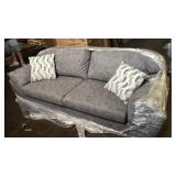 Gray Sofa Couch & Loveseat, Possibly Suede