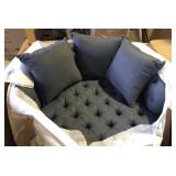Armour Gray Linen Trunk w/ 360 Swivel Arm Chair