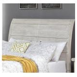 Antique White Headboard & Siderails to King Bed