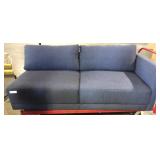 Blue Couch, Has One Armrest, No Legs