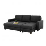 Berkeley Fabric Reversible Sectional Charcoal Gray