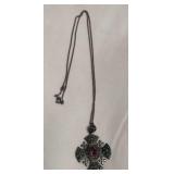 Vintage Cross Pendant w/ Sterling Chain