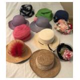 Collection of Vintage Decorative Hats w/ Hat Boxes
