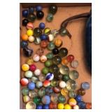 Collection of Marbles & Marble Bag