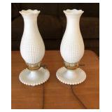Pr of Milkglass Table Lamps