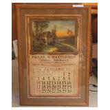 Large 1932 Framed Insurance Advertising Calendar