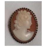 10K Gold Cameo Brooch / Pendant