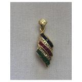 18K Gold Signed Pendant