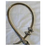 Green-Eyed Snake Head Choker Necklace, Earrings